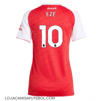 Camisa de Futebol Arsenal Eberechi Eze #10 Equipamento Principal Mulheres 2025-26 Manga Curta Camisa de Futebol Arsenal Eberechi Eze #10 Equipamento Principal Mulheres 2025-26 Manga Curta